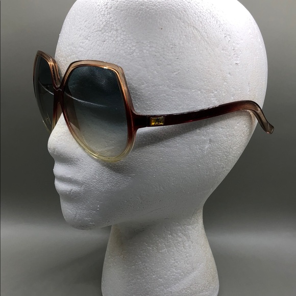 Annie Saral Paris France Vintage Retro Designer Sunglasses Oversized Ombre - Picture 13 of 14